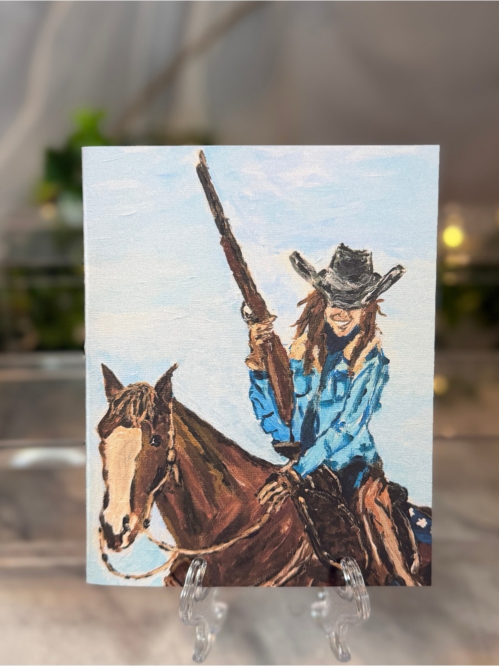 Cowgirl Horse Western Art Greeting Cards Set of 5 Blank Inside